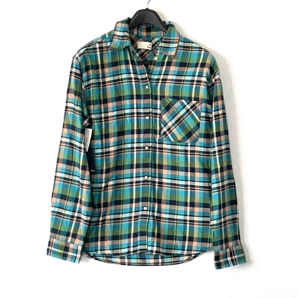 Aritzia Wilfred Free Cotton Plaid Long Sleeves Shirt